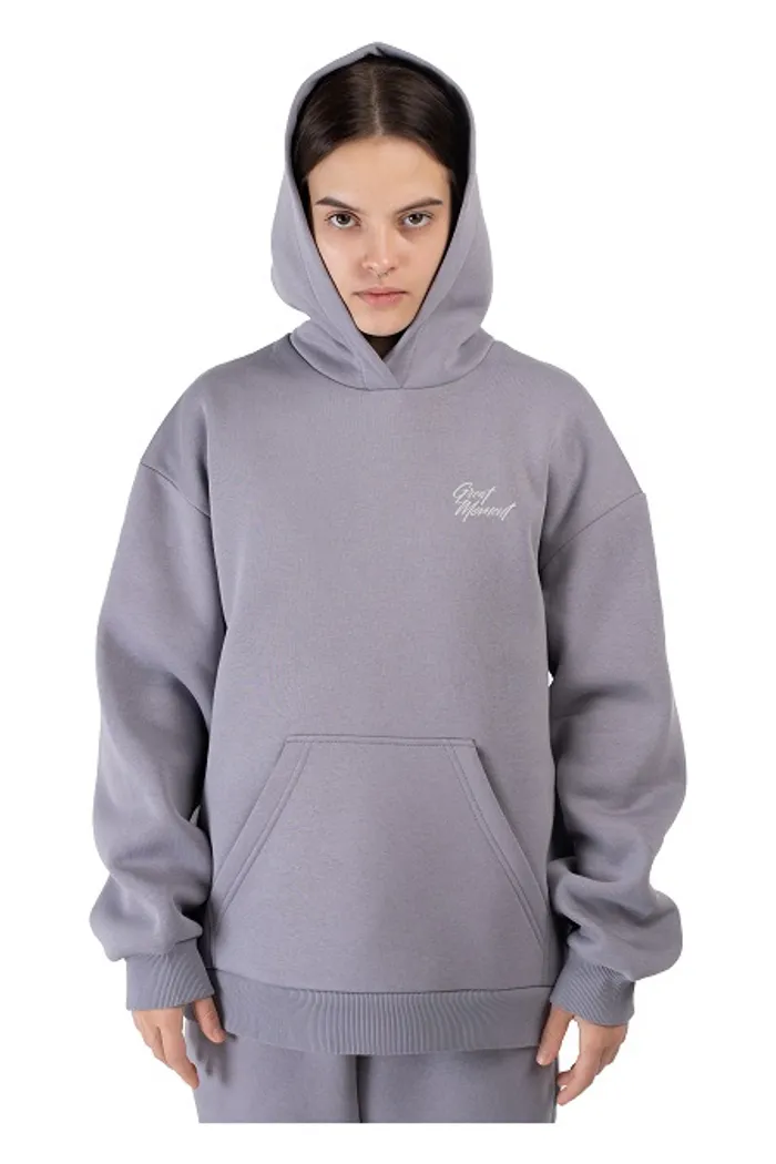 Толстовка с капюшоном 9004 W Logo BRUSH grey OS