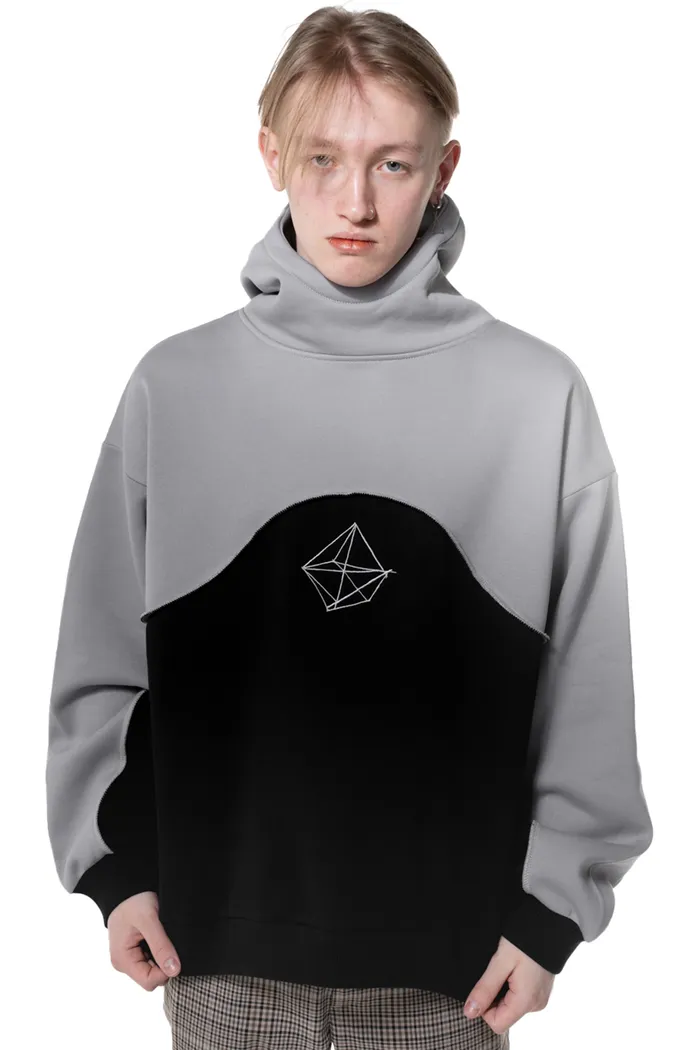 Толстовка с кап./вышивка Кристалл gray-blk man OS