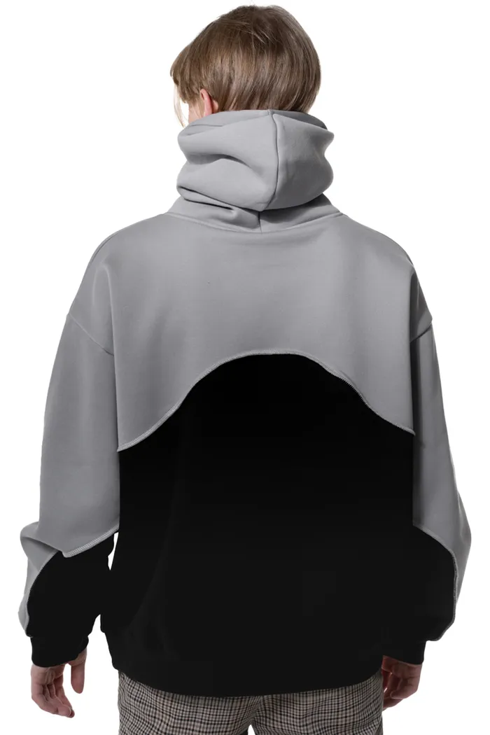 Толстовка с кап./вышивка Кристалл gray-blk man OS