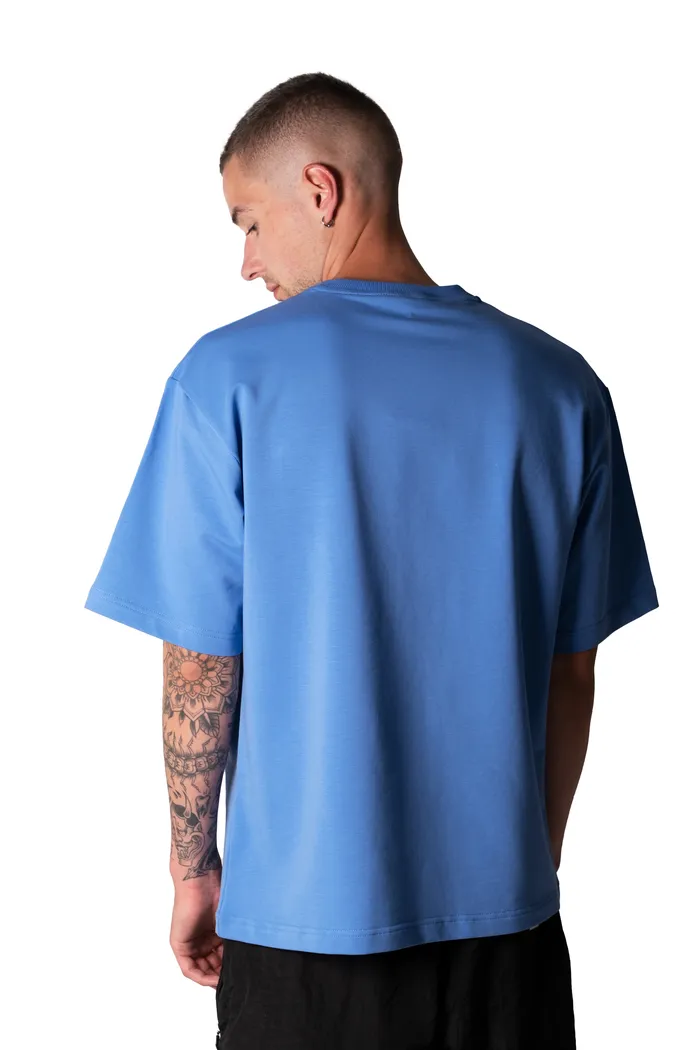 602 Flower French Terry blue OS