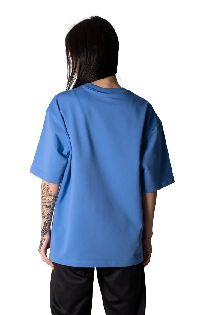 602 Flower French Terry blue OS