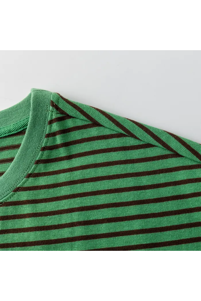 Футболка YMKASHIX Stripe зеленый/коричневый