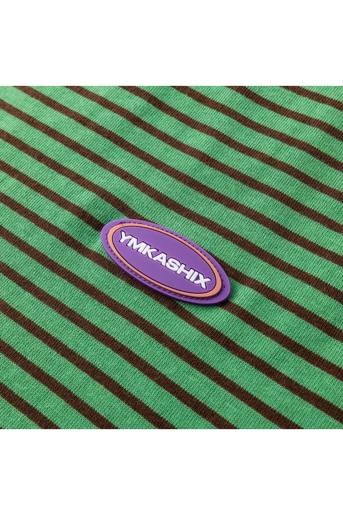 Футболка YMKASHIX Stripe зеленый/коричневый