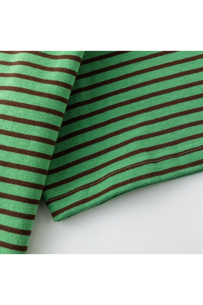 Футболка YMKASHIX Stripe зеленый/коричневый