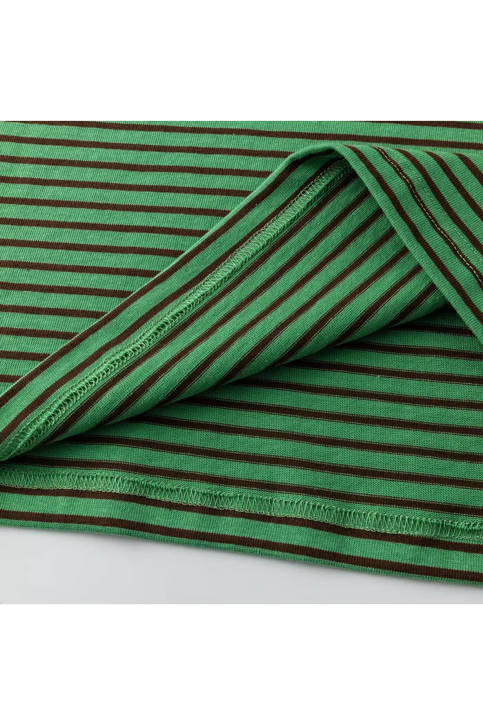 Футболка YMKASHIX Stripe зеленый/коричневый