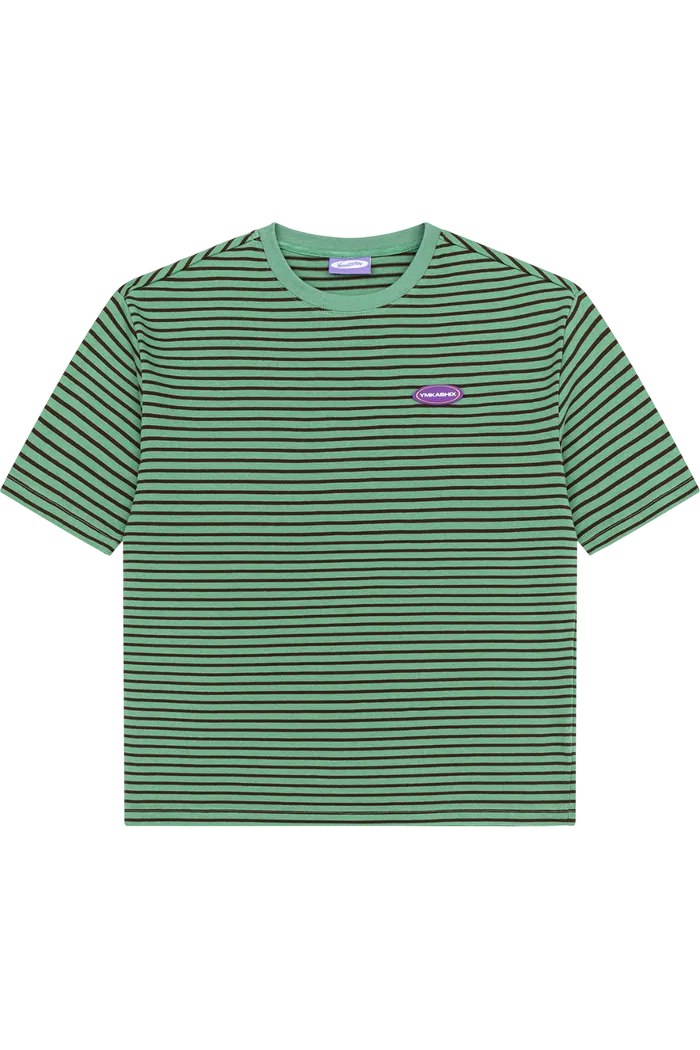 Футболка YMKASHIX Stripe зеленый/коричневый