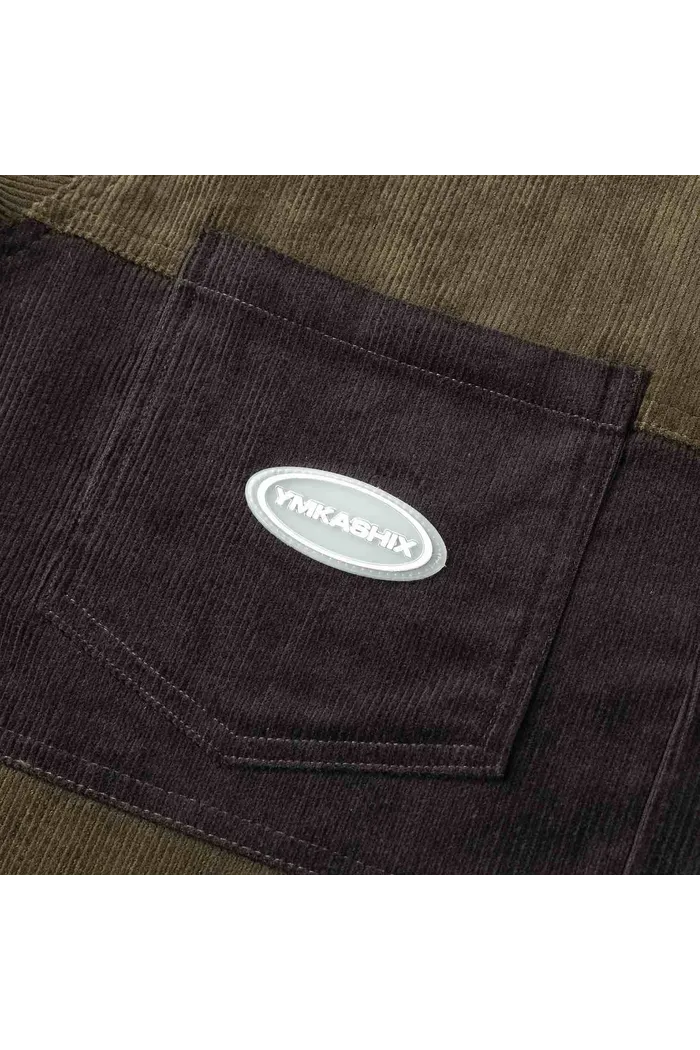 Рубашка YMKASHIX Velvet Button т.олива/графит унисекс