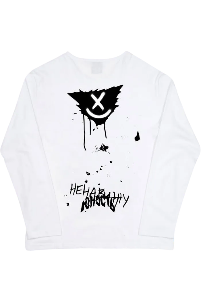 Лонгслив НЕНАВИЖУ ЮНОСТЬ «Ненавижу», белый