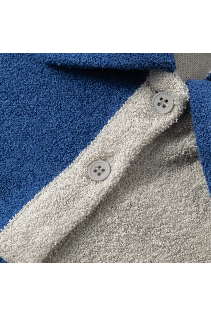 Футболка-поло YMKASHIX color block HTF синий/песочный