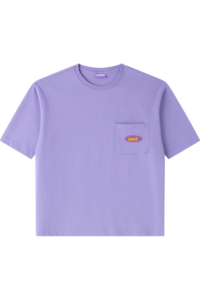 Футболка YMKASHIX Logo Face фиолетовая унисекс