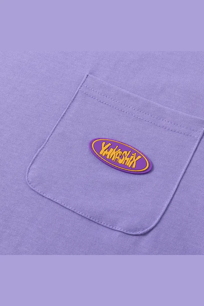 Футболка YMKASHIX Logo Face фиолетовая унисекс