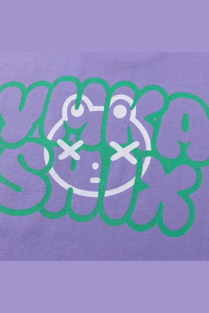 Футболка YMKASHIX Logo Face фиолетовая унисекс