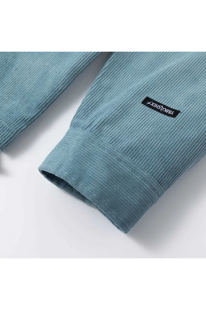 Рубашка YMKASHIX Velvet синяя мужская