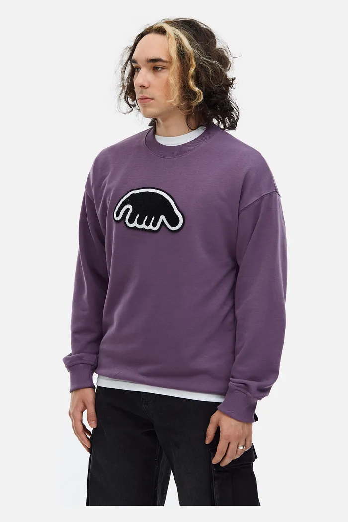 Толстовка ANTEATER Crewneck-Violet-Black-Logo фиолетовая