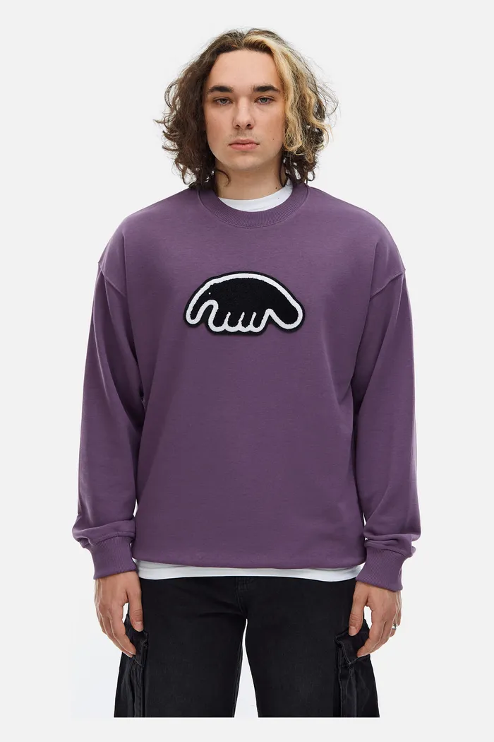 Толстовка ANTEATER Crewneck-Violet-Black-Logo фиолетовая