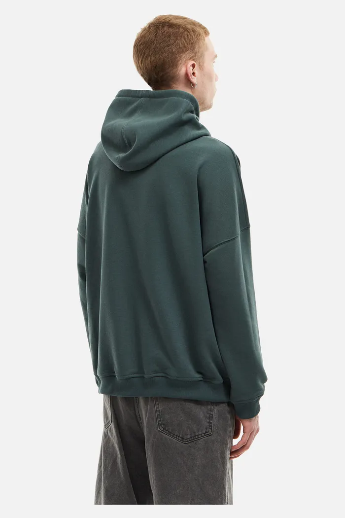 Толстовка ANTEATER Hoodie-Marengo-White-Logo серо-зеленая