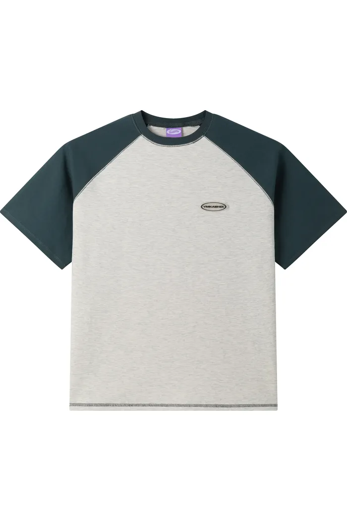 Футболка YMKASHIX New City серый меланж/изумруд унисекс