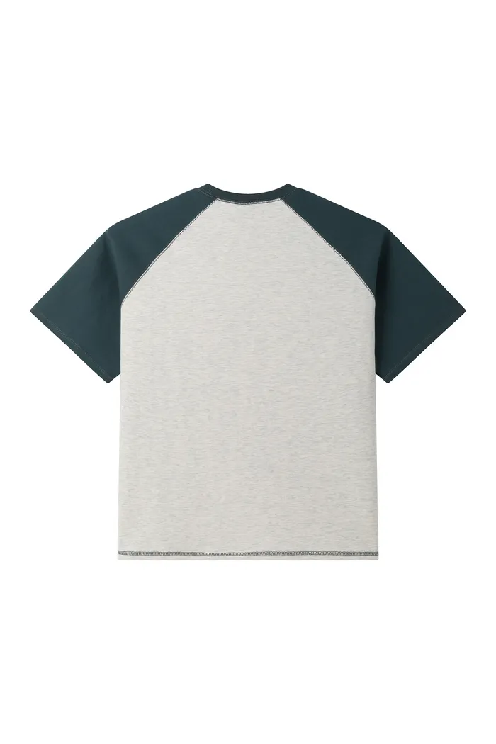 Футболка YMKASHIX New City серый меланж/изумруд унисекс