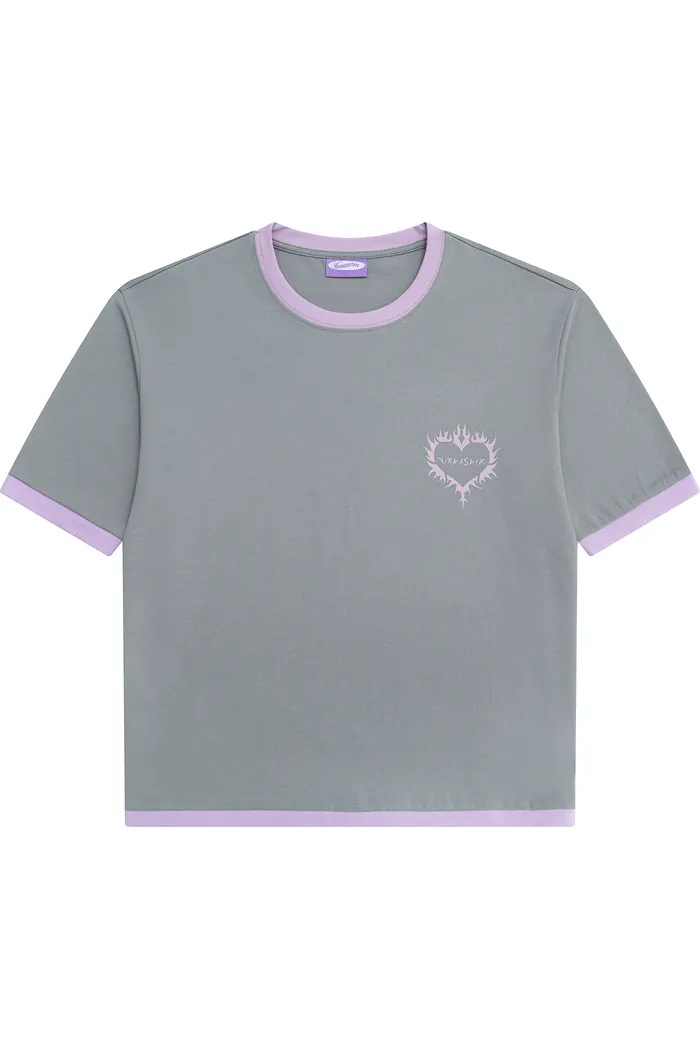 Футболка YMKASHIX Heart серый/пурпурный унисекс