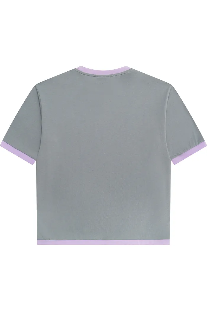 Футболка YMKASHIX Heart серый/пурпурный унисекс