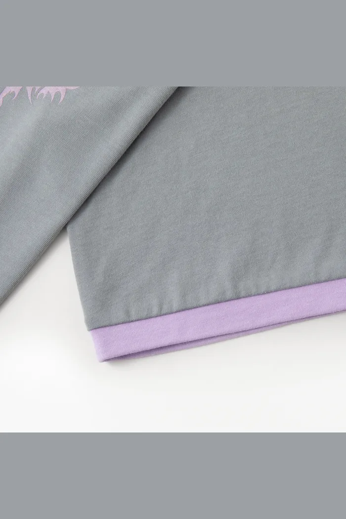 Футболка YMKASHIX Heart серый/пурпурный унисекс