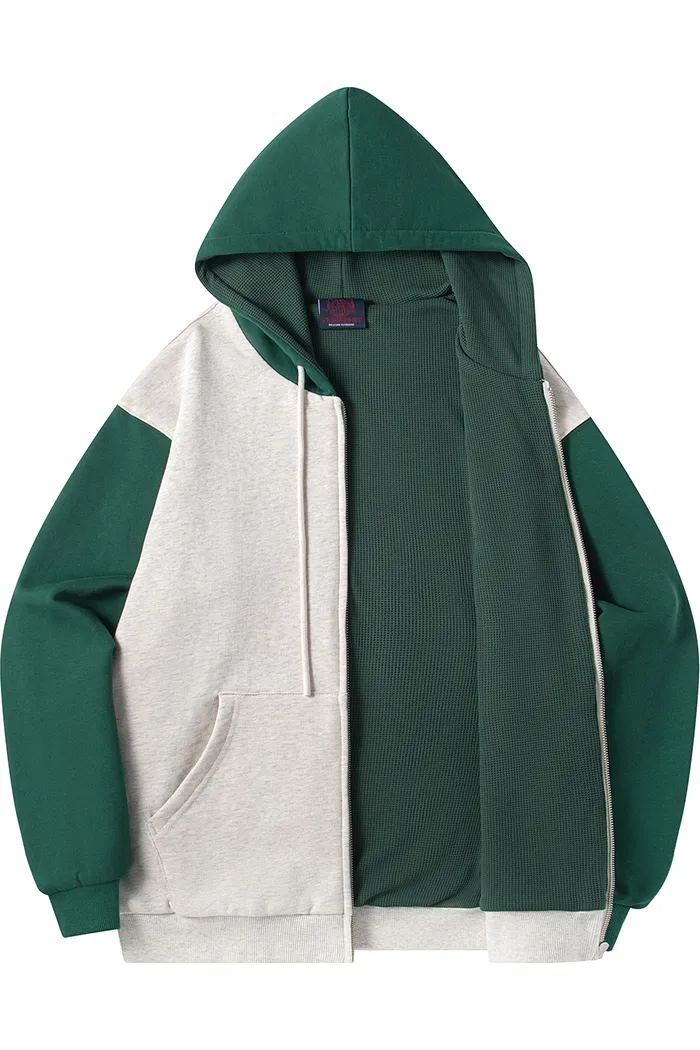 Зип худи YMKASHIX HTF светло-серый/зеленый унисекс