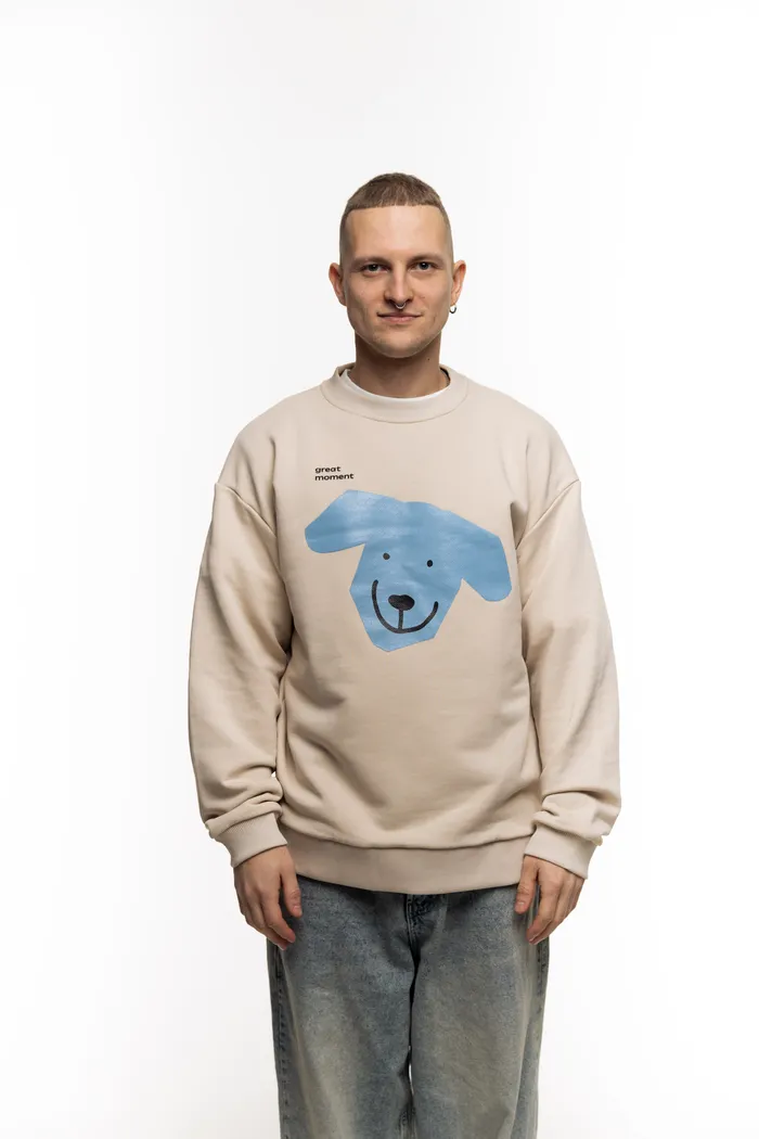 Свитшот бежевый Moment Blue Big Dog beige