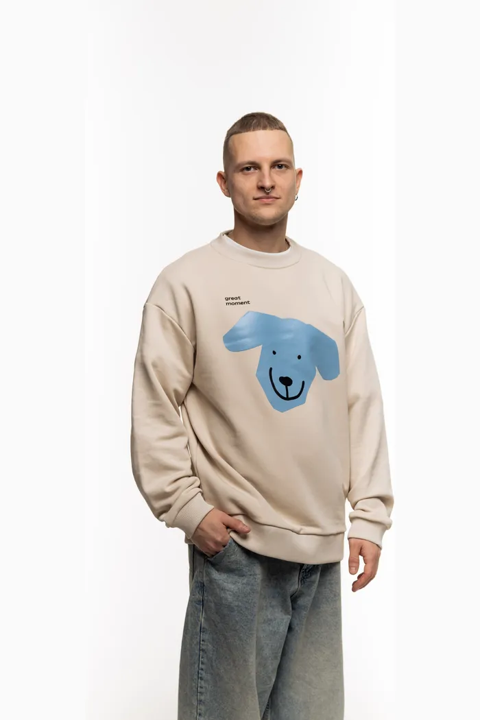 Свитшот  бежевый Moment Blue Big Dog beige