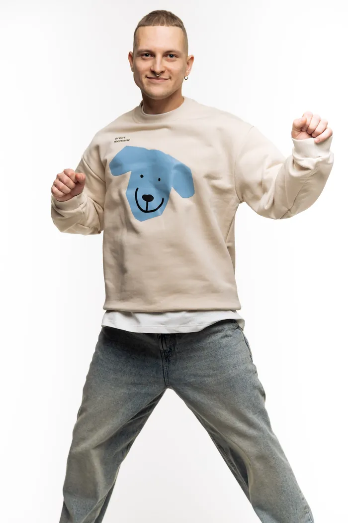 Свитшот  бежевый Moment Blue Big Dog beige