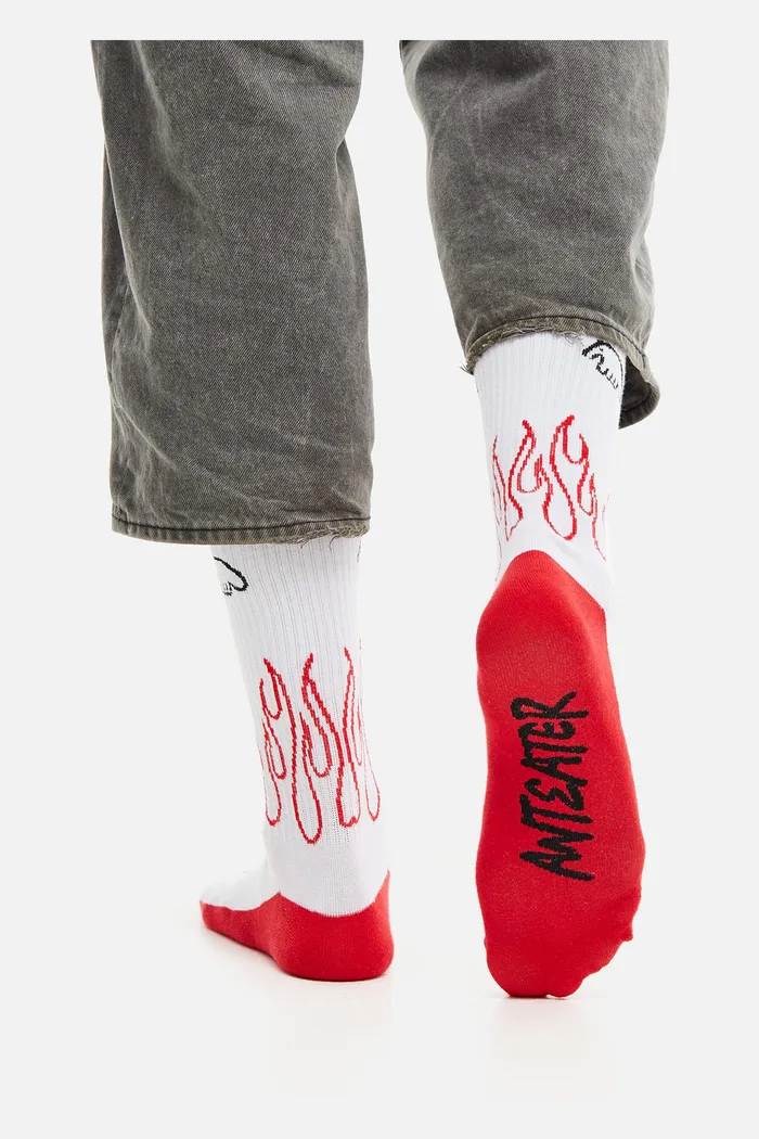 Носки ANTEATER Fire белые красные
