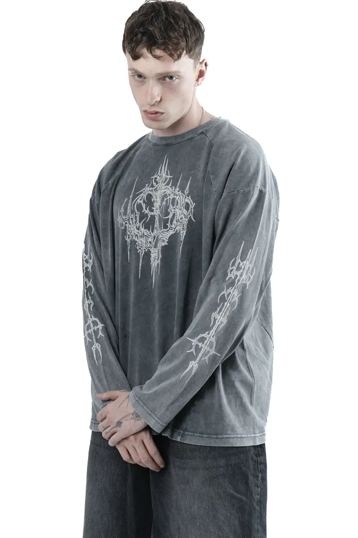 Лонгслив Volchok x Issaya Ghost Castle/серый