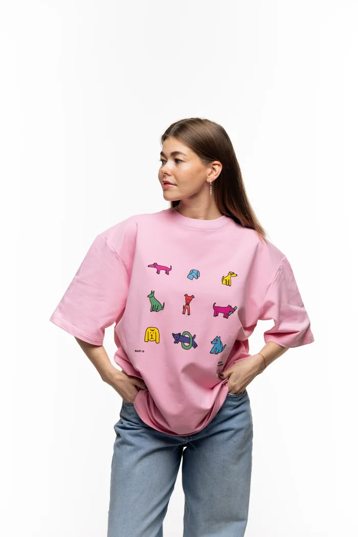 Футболка Много Собак rose розовая 