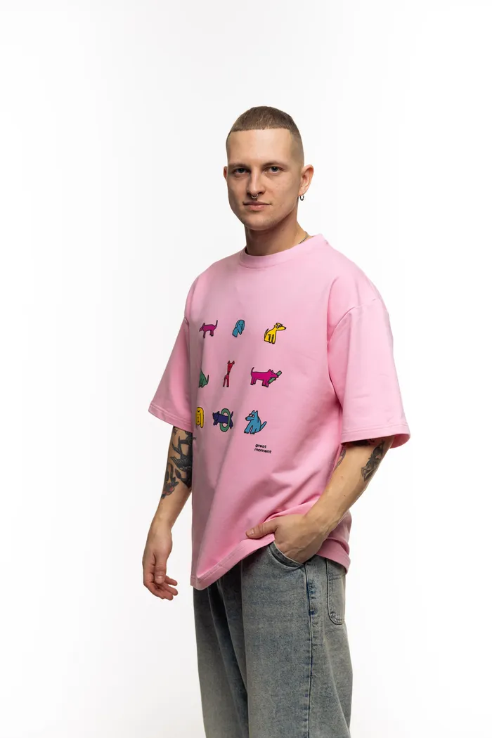 Футболка Много Собак rose розовая 