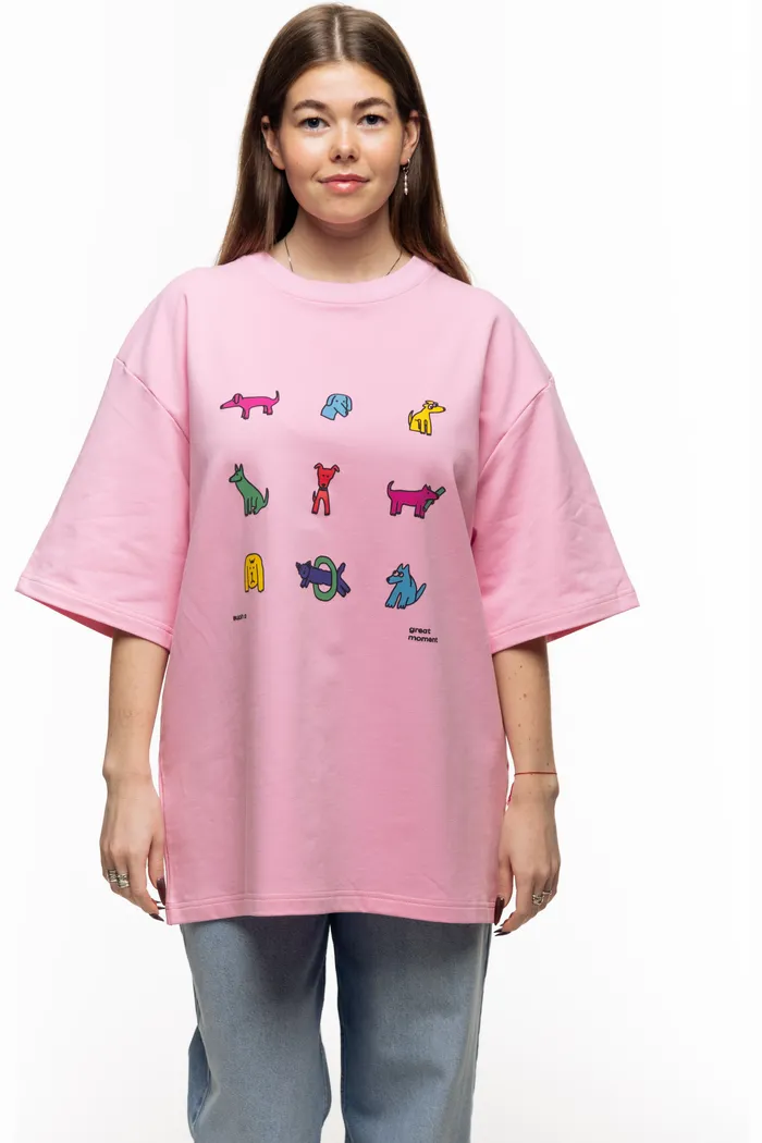 Футболка Много Собак rose розовая 