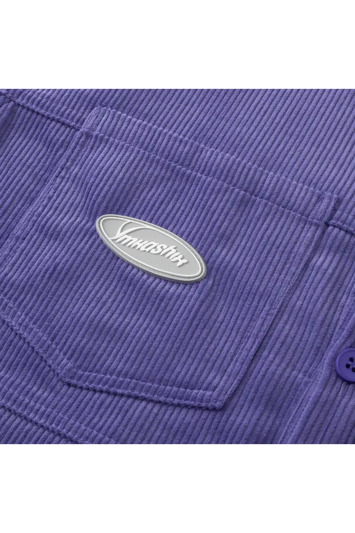 Рубашка YMKASHIX Velvet Button фиолетовая