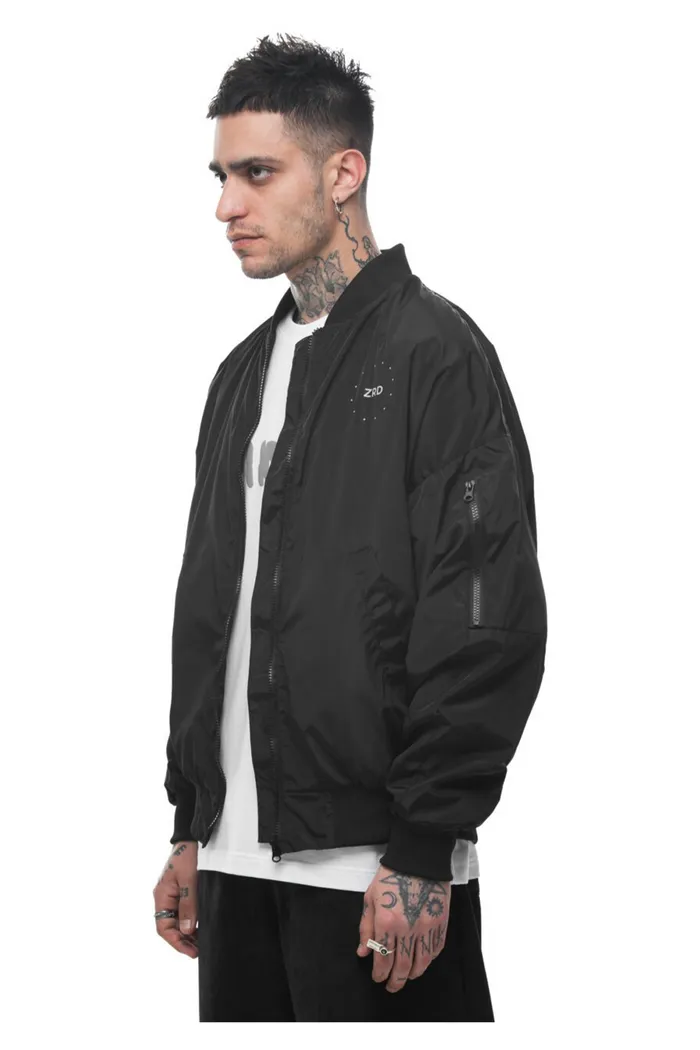 Бомбер Flat World черный