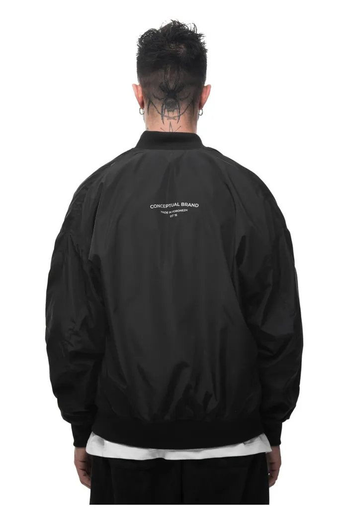 Бомбер Flat World черный