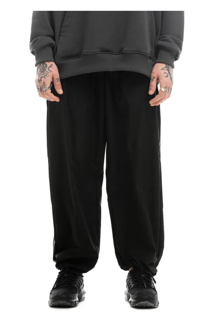 Брюки Wide nylon черные