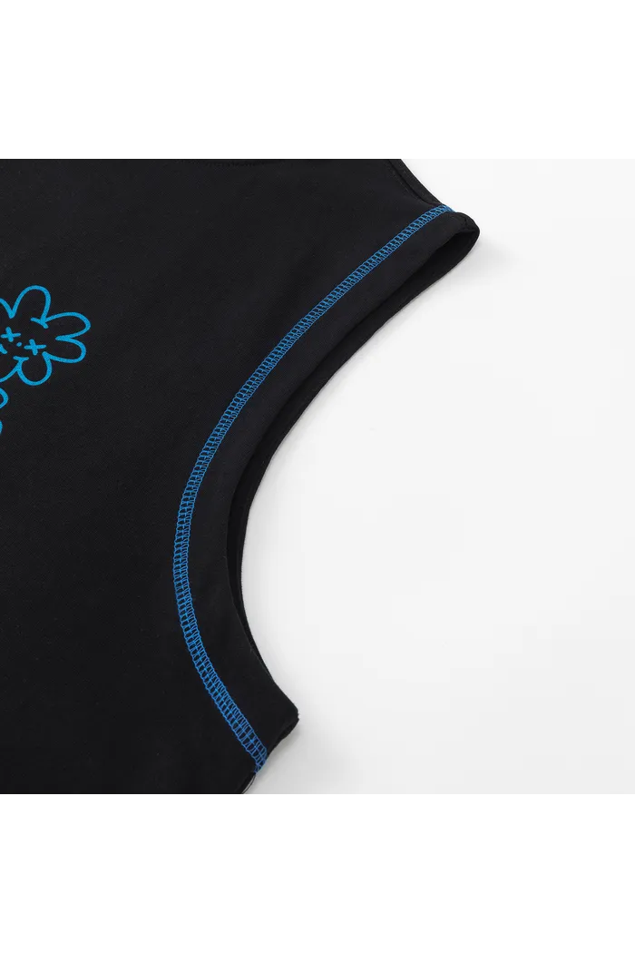 Майка YMKASHIX face flower черный