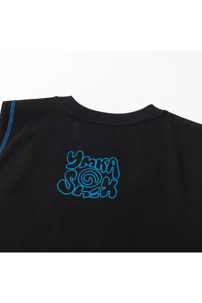 Майка YMKASHIX face flower черный