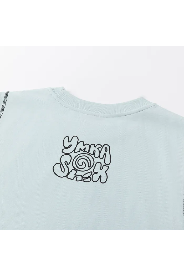 Майка YMKASHIX face flower голубой