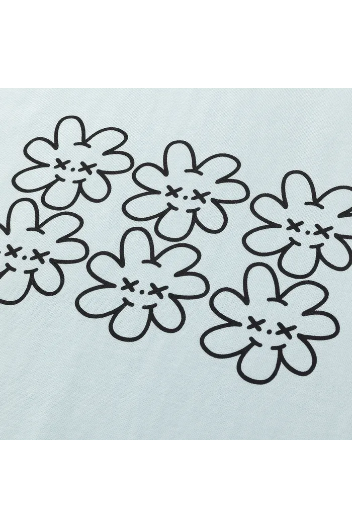 Майка YMKASHIX face flower голубой