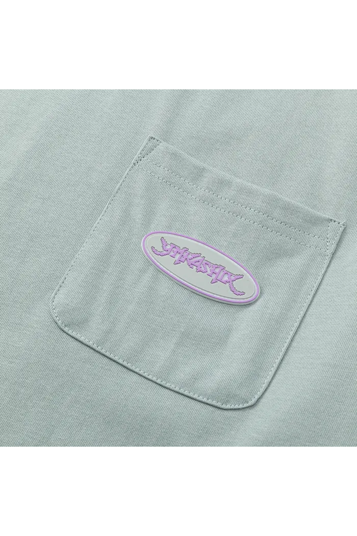 Футболка YMKASHIX Logo Face серо-зеленый