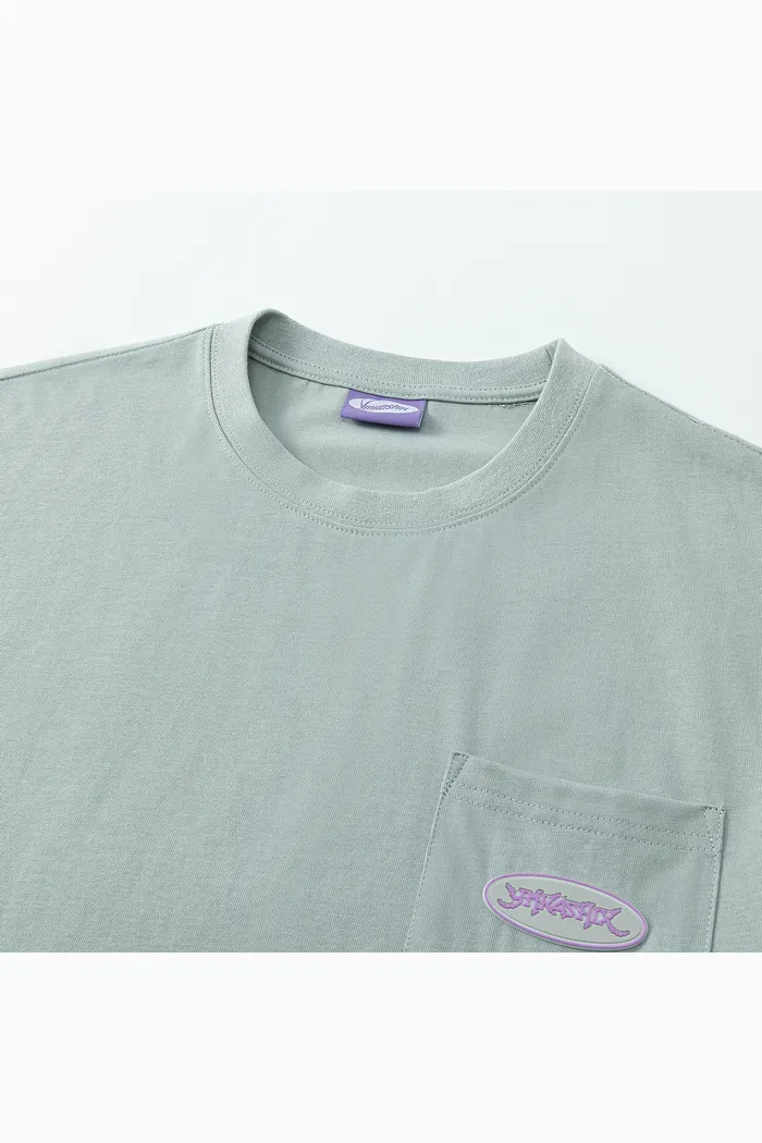 Футболка YMKASHIX Logo Face серо-зеленый