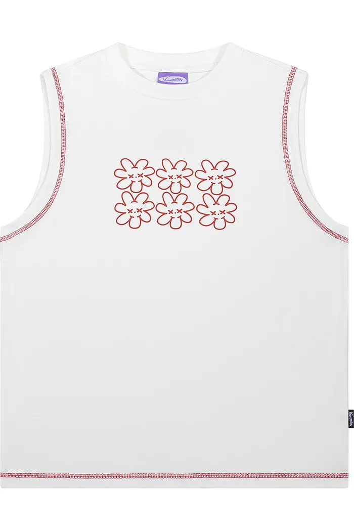 Майка YMKASHIX face flower белый