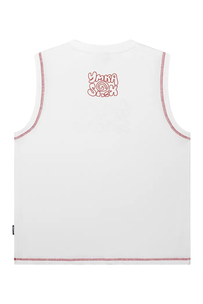 Майка YMKASHIX face flower белый