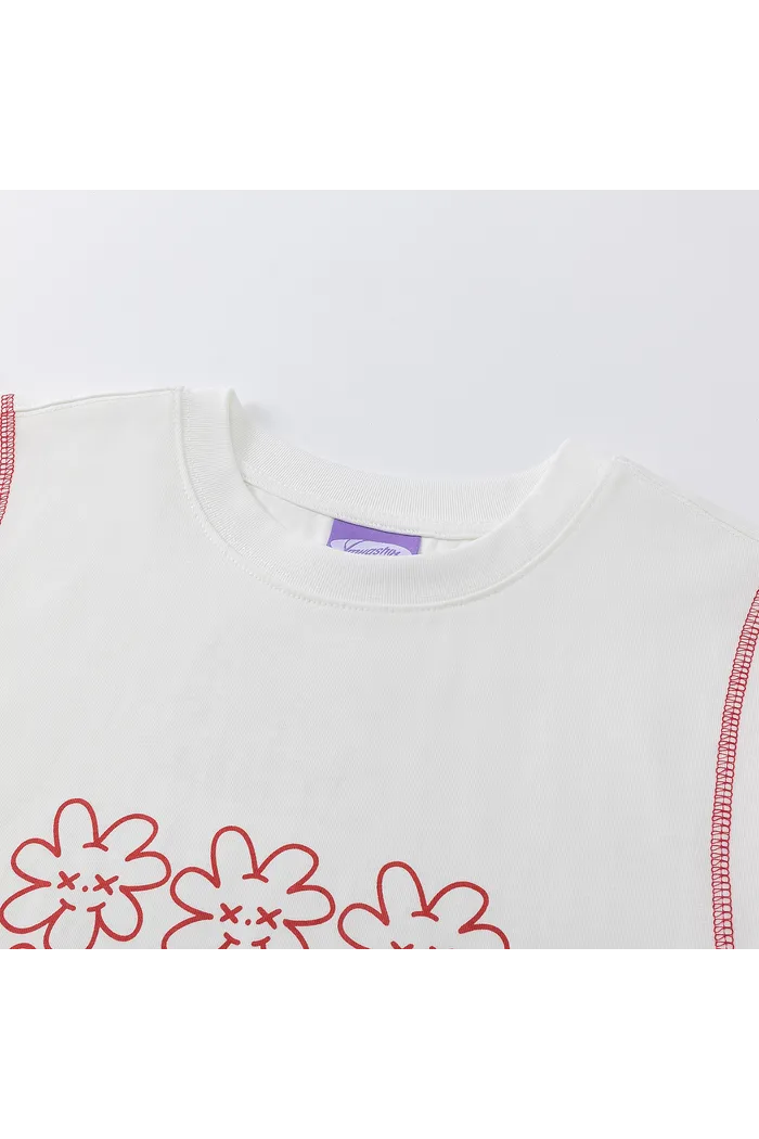 Майка YMKASHIX face flower белый