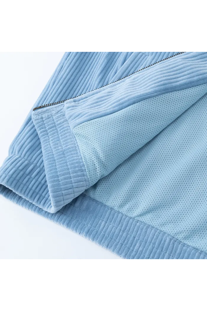 Олимпийка велюровая YMKASHIX stripe track голубой