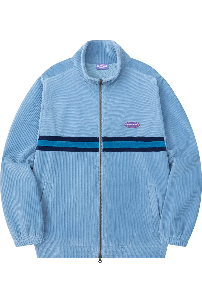 Олимпийка велюровая YMKASHIX stripe track голубой