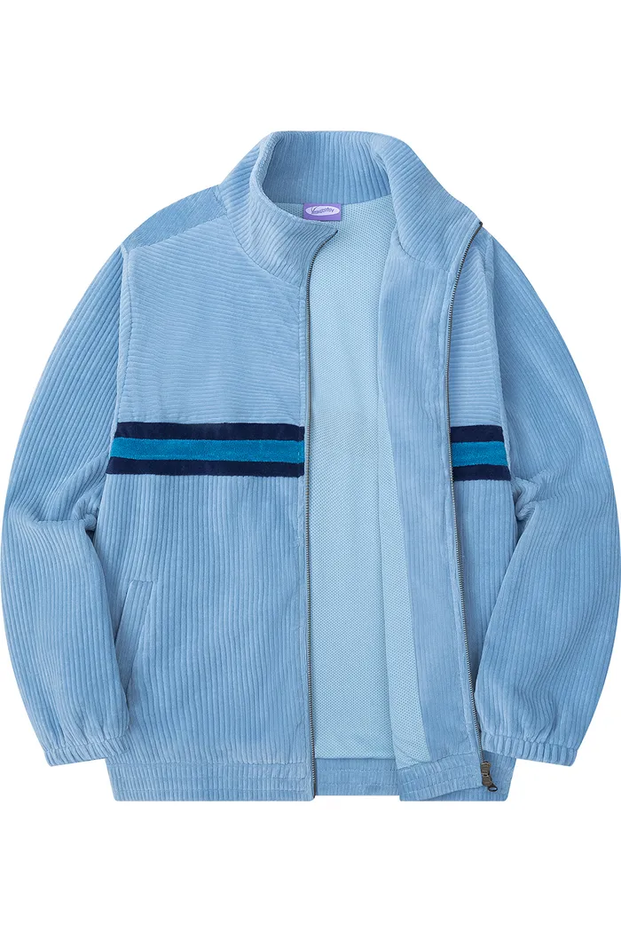 Олимпийка велюровая YMKASHIX stripe track голубой